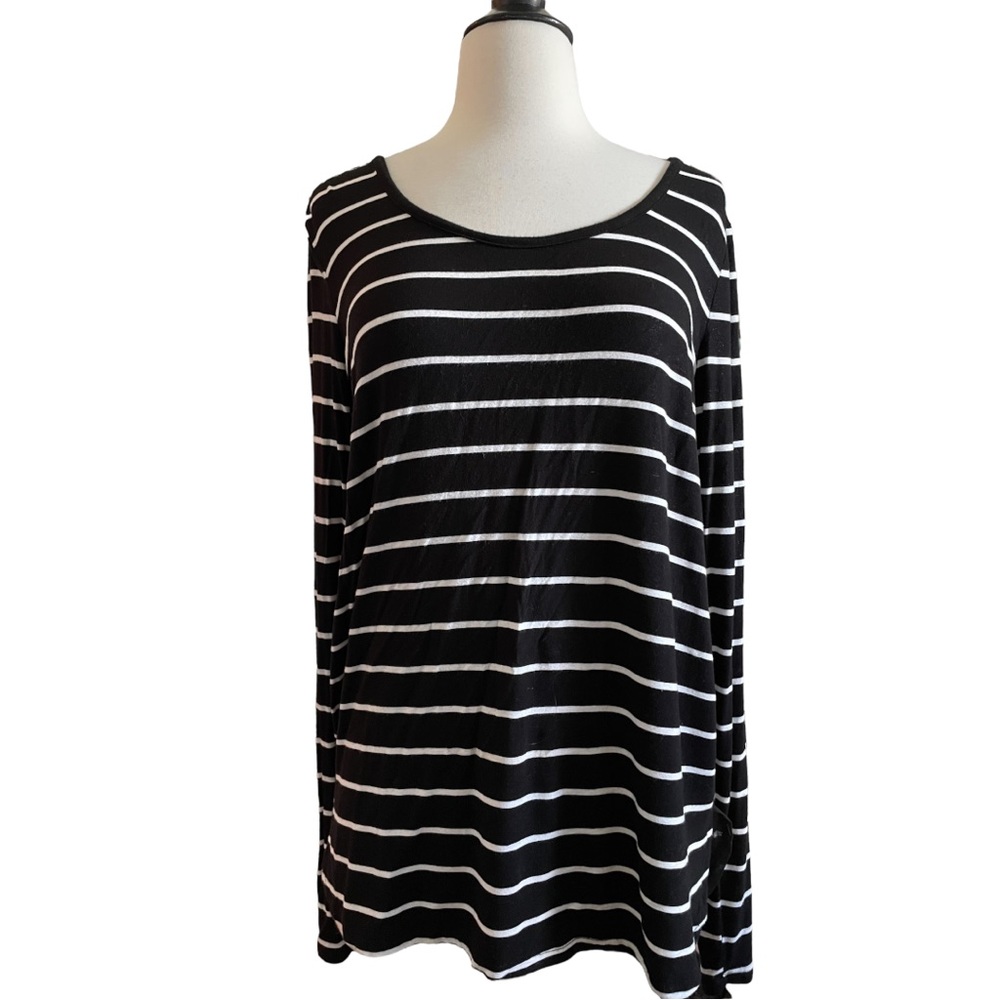 Cynthia Rowley Sheer back black and white top